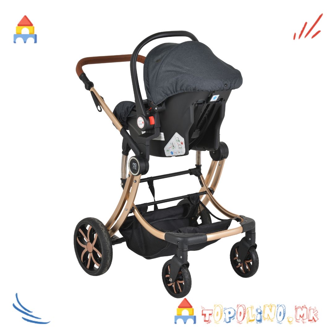 Количка Alma 2 во 1 Dark Grey – Moni - Image 3