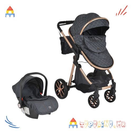Количка Alma 2 во 1 Black – Moni