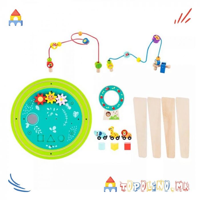 Дрвена Играчка Маса со Активности - Tooky Toy - Image 2
