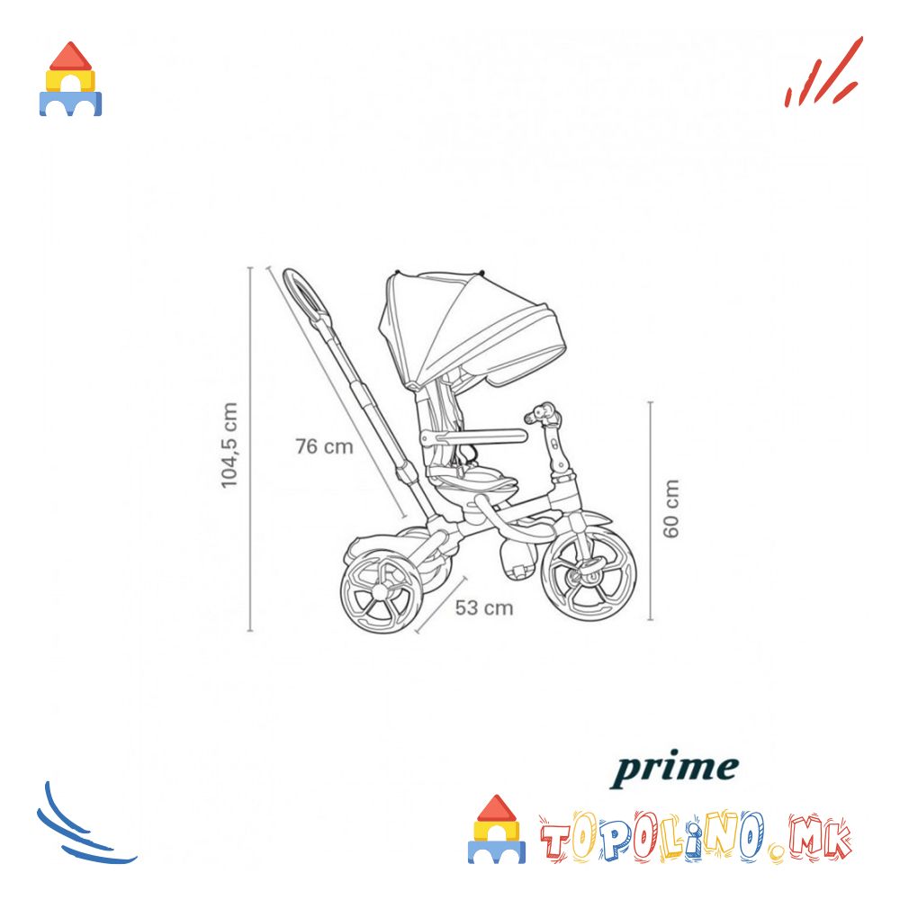 Трицикл Prime 6 во 1 Pink T561 – QPlay - Image 5