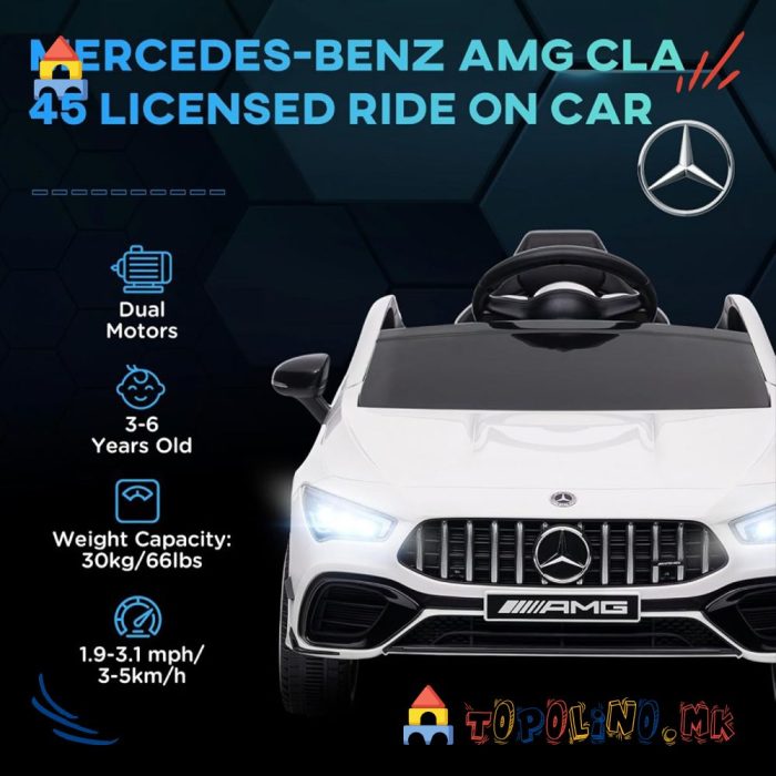 Автомобил на Акумулатор Mercedes CLA45 Бел - Image 8