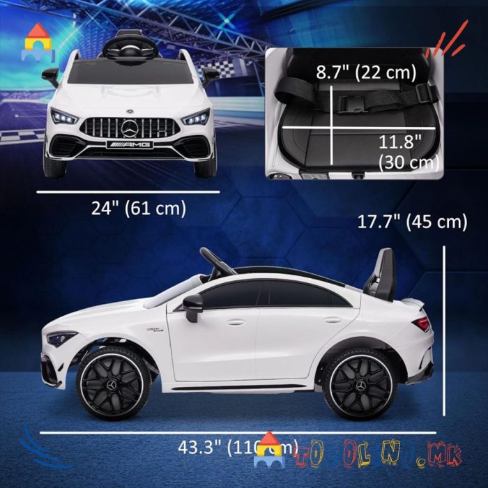 Автомобил на Акумулатор Mercedes CLA45 Бел - Image 2