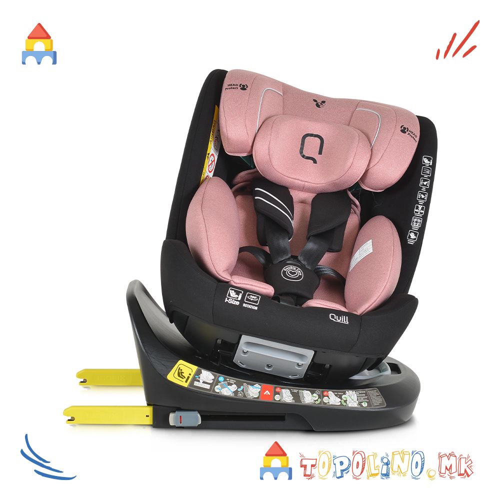 Седиште за Автомобил Quill I-Size Pink 40-150cm – Moni - Image 4