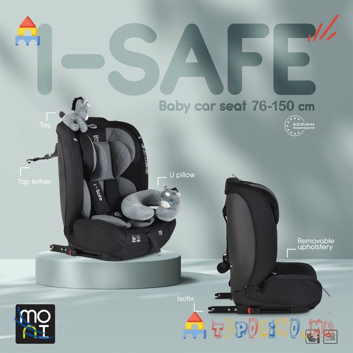 Седиште за Автомобил l Safe Black 76-150 см – Moni - Image 8