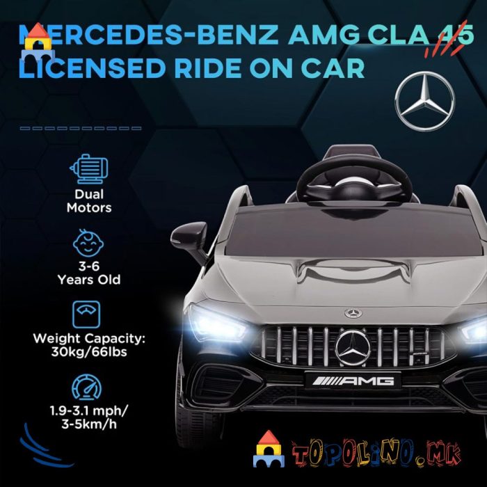 Автомобил на Акумулатор Mercedes CLA45 Црн 12V - Image 8