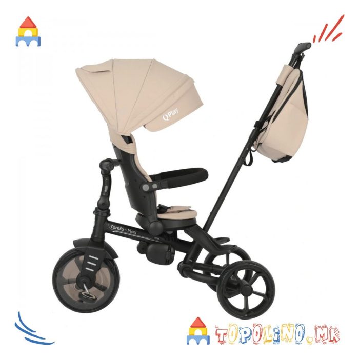Трицикл Nova Deluxe 8 во 1 Beige - QPlay - Image 6