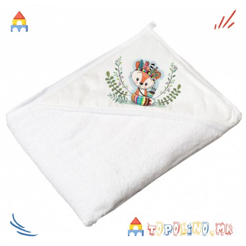 Пешкир W&F Little Fox 100*100cm White - Tega Baby