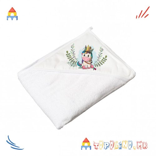 Пешкир W&F Unicorn 100*100cm White - Tega Baby