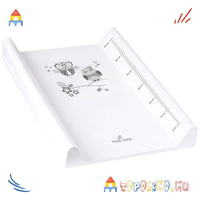 Подлога За Преповивање 50cm X 70cm Owls White - Tega Baby