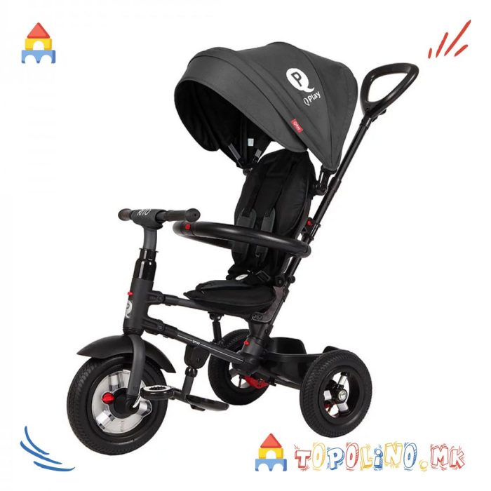 Трицикл Rito Air Gel Тркала Black QPlay