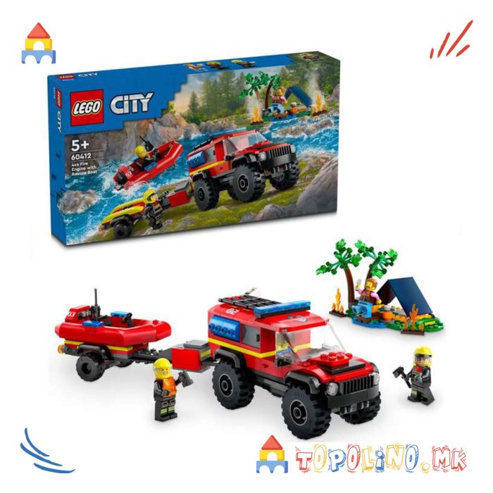4x4 Fire Truck with Rescue Boat City - Lego - Image 3