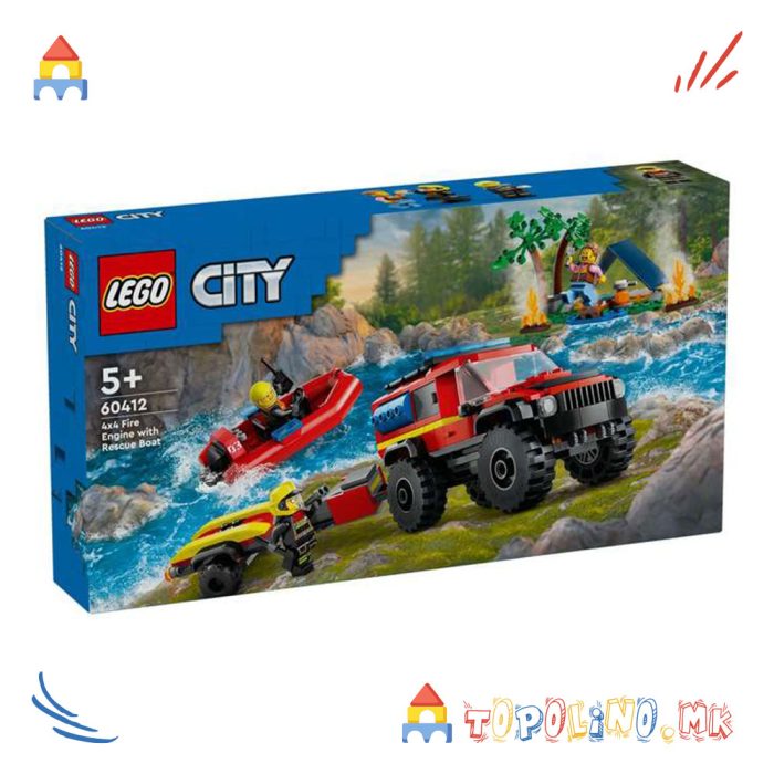 4x4 Fire Truck with Rescue Boat City - Lego - Image 5