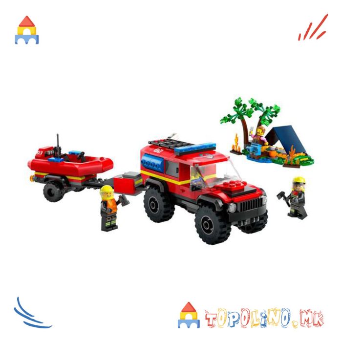 4x4 Fire Truck with Rescue Boat City - Lego - Image 2