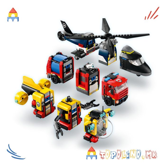 Helicopter, Fire Truck & Submarine Remix City - Lego - Image 3
