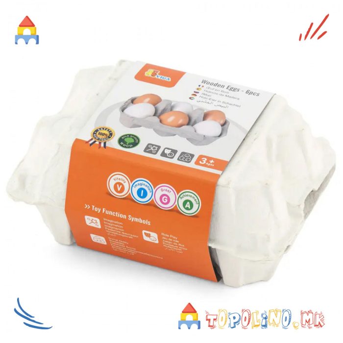 Дрвена Играчка Јајце 6пар. - Viga - Image 2