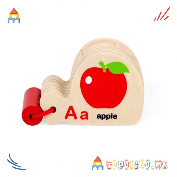 Дрвена Играчка Мини Книга Учиме Азбука - Viga - Image 3