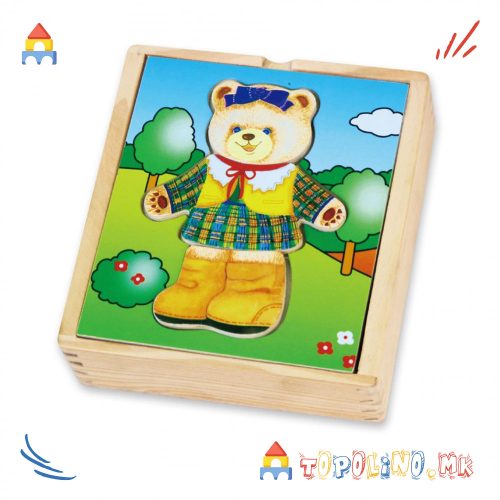 Дрвена Играчка Облечи Girl Bear - Viga