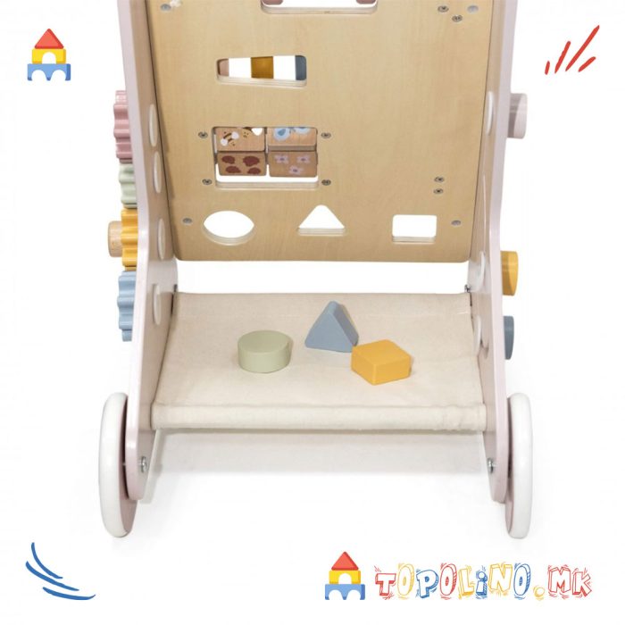 Дрвена Играчка Проодувалка Activity Baby Walker Розе - PolarB - Image 4