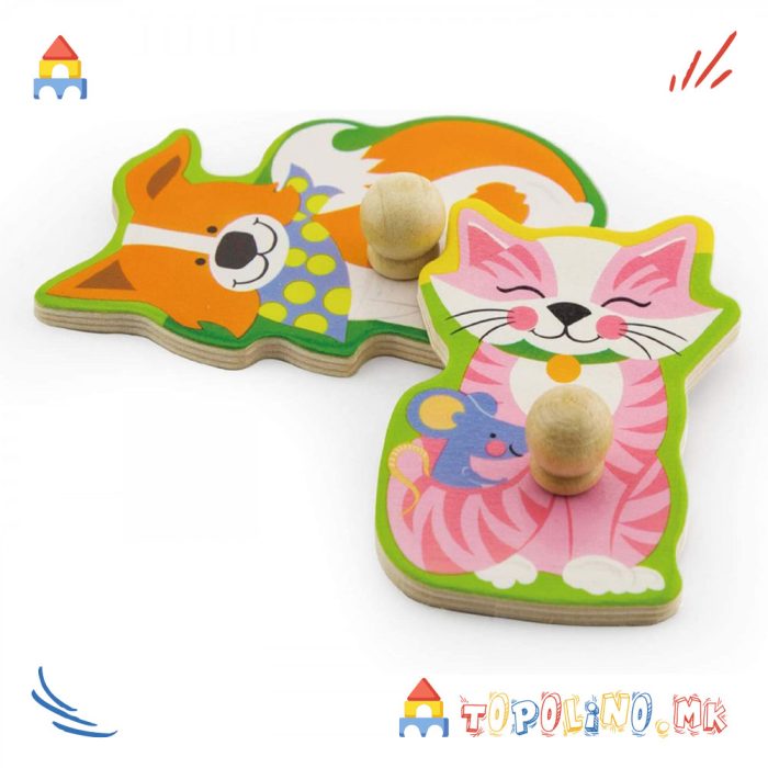 Дрвена Играчка Звучна Сложувалка Фарма - Viga - Image 3