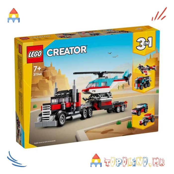 Flatbed Truck with Helicopter Creator 3 in 1 - Lego - Image 5