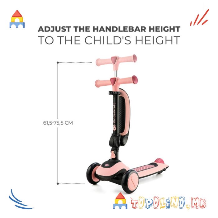 Тротинет Halley 2 во 1 Rose Pink - Kinderkraft - Image 10
