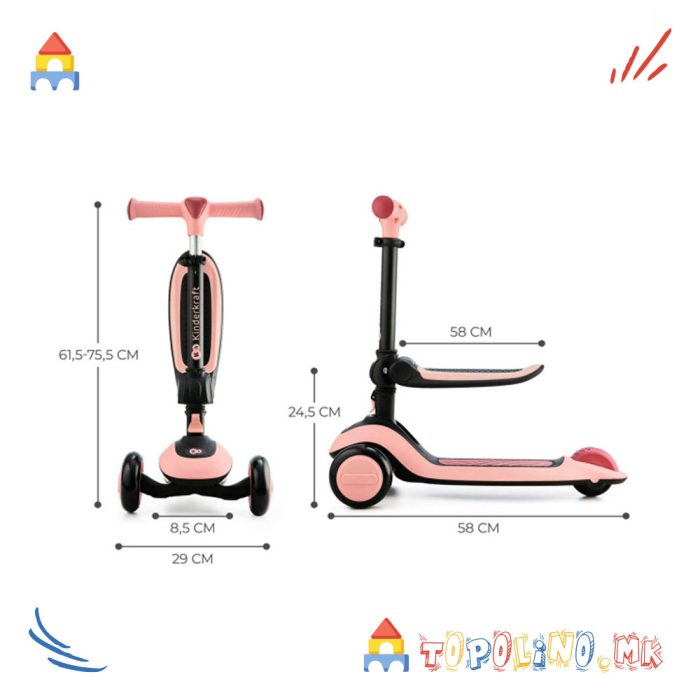 Тротинет Halley 2 во 1 Rose Pink - Kinderkraft - Image 12