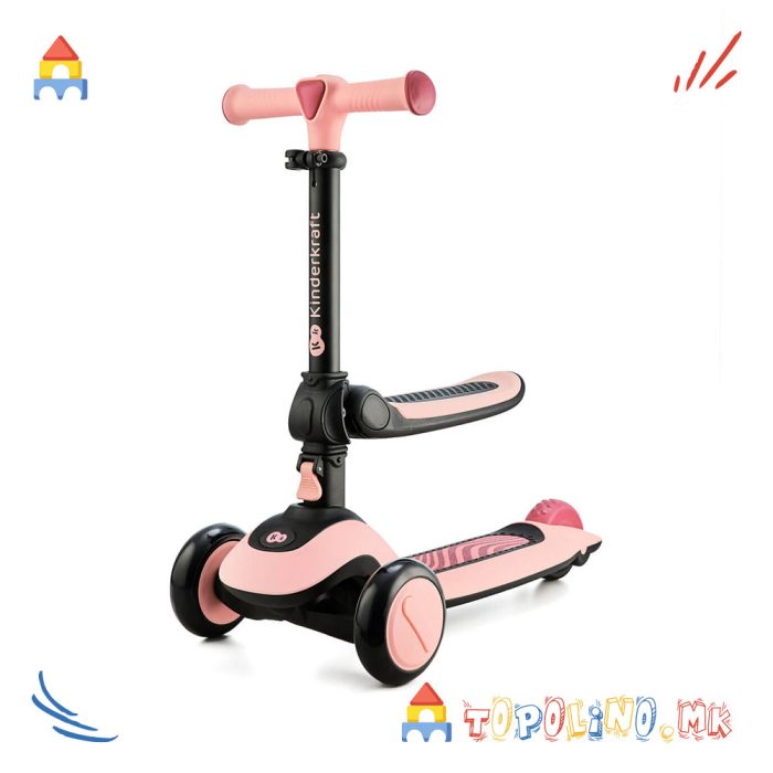 Тротинет Halley 2 во 1 Rose Pink - Kinderkraft - Image 3
