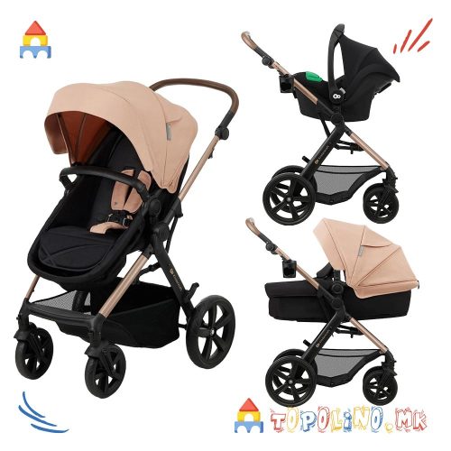 Количка Travel Moov2 3 во 1 Beige - Kinderkraft
