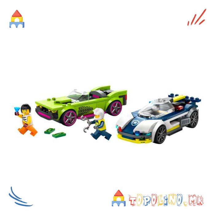 Police Car and Muscle Car Chase City - Lego - Image 2