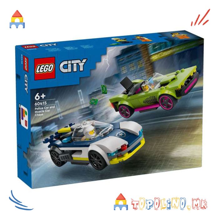 Police Car and Muscle Car Chase City - Lego - Image 5