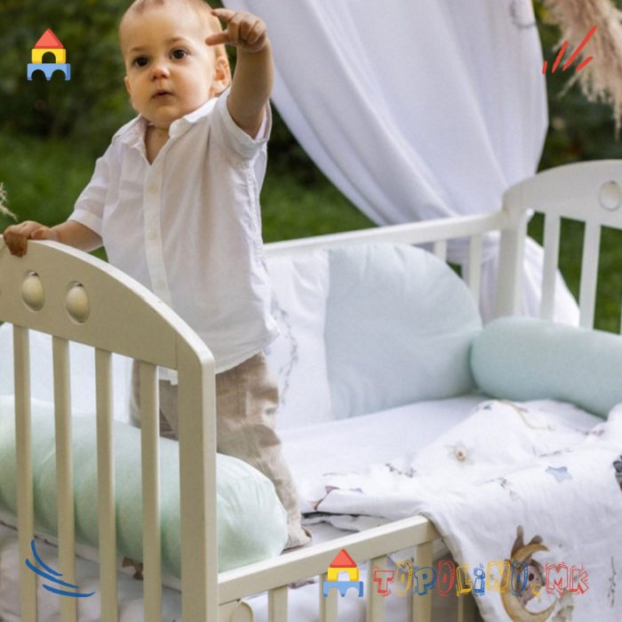 Постелнина Ретро Мечиња Минт - Baby Textil - Image 3