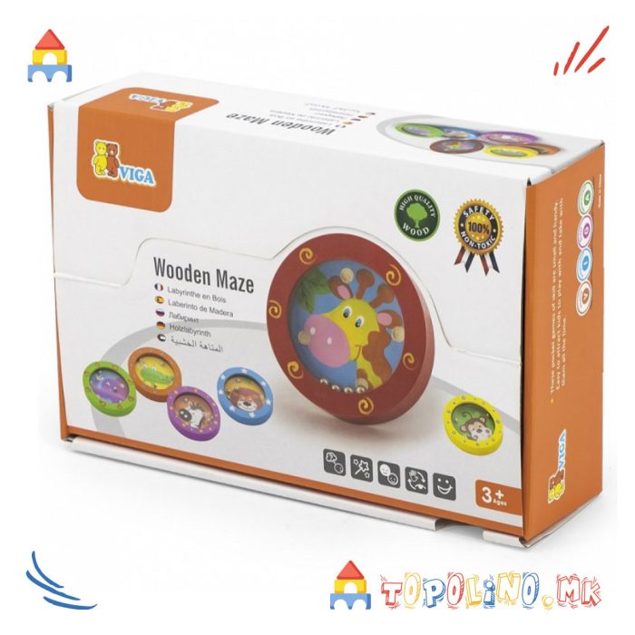 Дрвена Играчка Шарени Лавиринти - Viga - Image 3