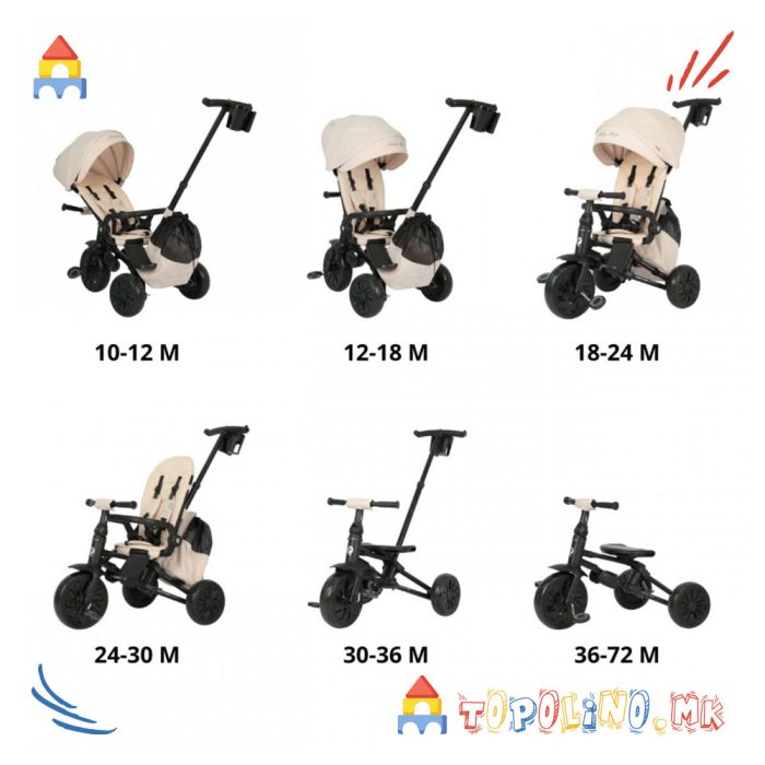 Трицикл Nova Max Beige - QPlay - Image 10