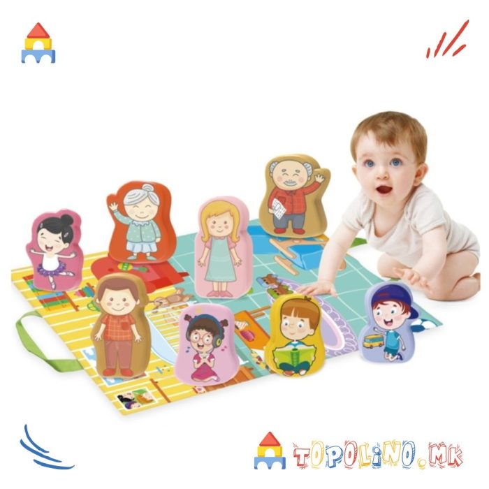 Подлога за Игра со Меки Играчки Фамилија