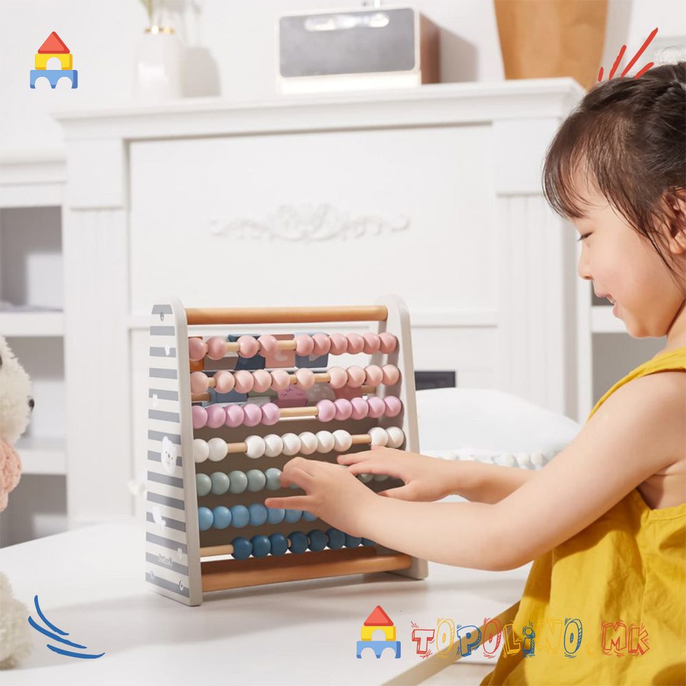 Дрвена Играчка Табла Abacus 3 во 1 - PolarB - Image 3