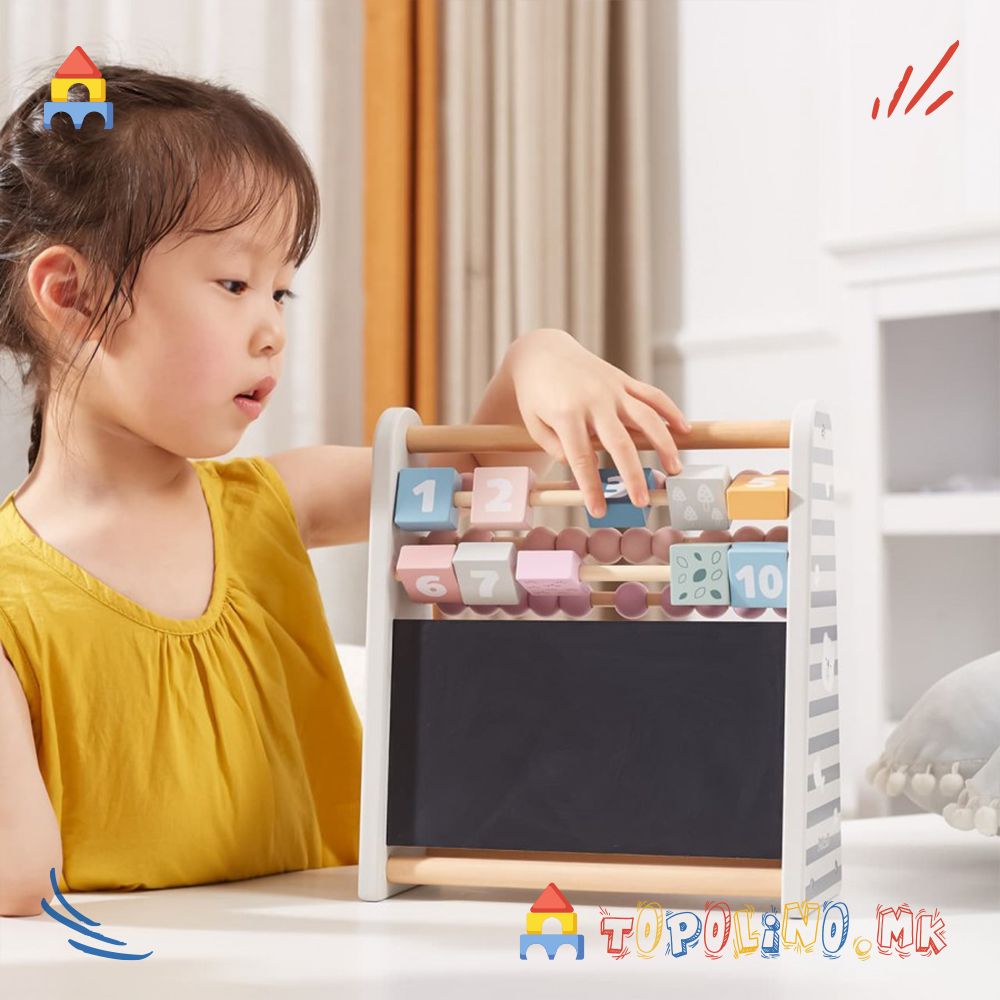 Дрвена Играчка Табла Abacus 3 во 1 - PolarB - Image 2