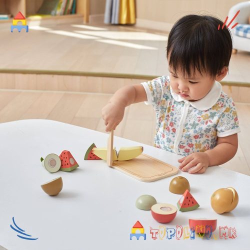 Дрвена Играчка Сет за Сечење Овошје - PolarB