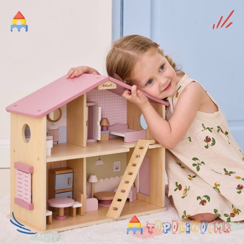 Дрвена Играчка Куќичка за Кукли - PolarB