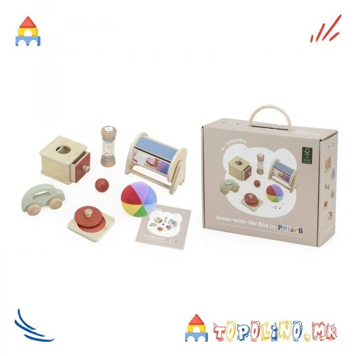 Дрвена Играчка Сет Расти со Мене - Мали Истражувачи - PolarB