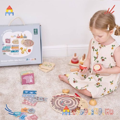 Дрвена Играчка Сет Расти со Мене – Мали Мислители – PolarB