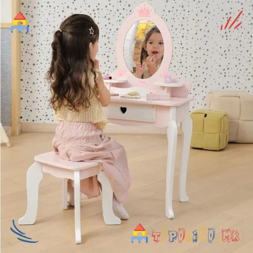 Тоалетна Масичка со Столче Розева - Viga