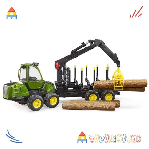 Трактор John Deere со Натоварувач и Приколка - Bruder