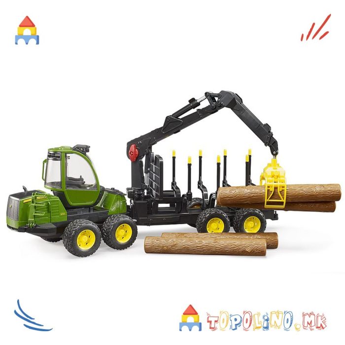 Трактор John Deere со Натоварувач и Приколка - Bruder