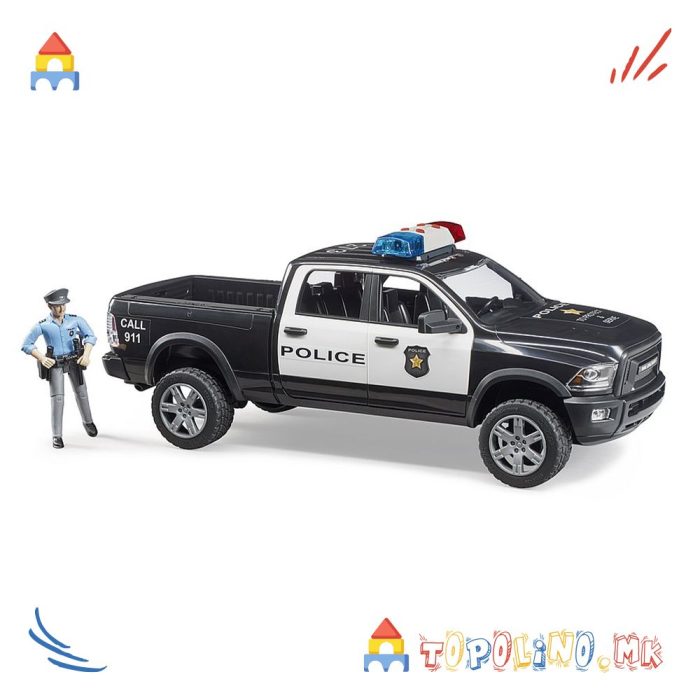 Полициско Возило со Фигура Полицаец RAM 2500 - Bruder - Image 2