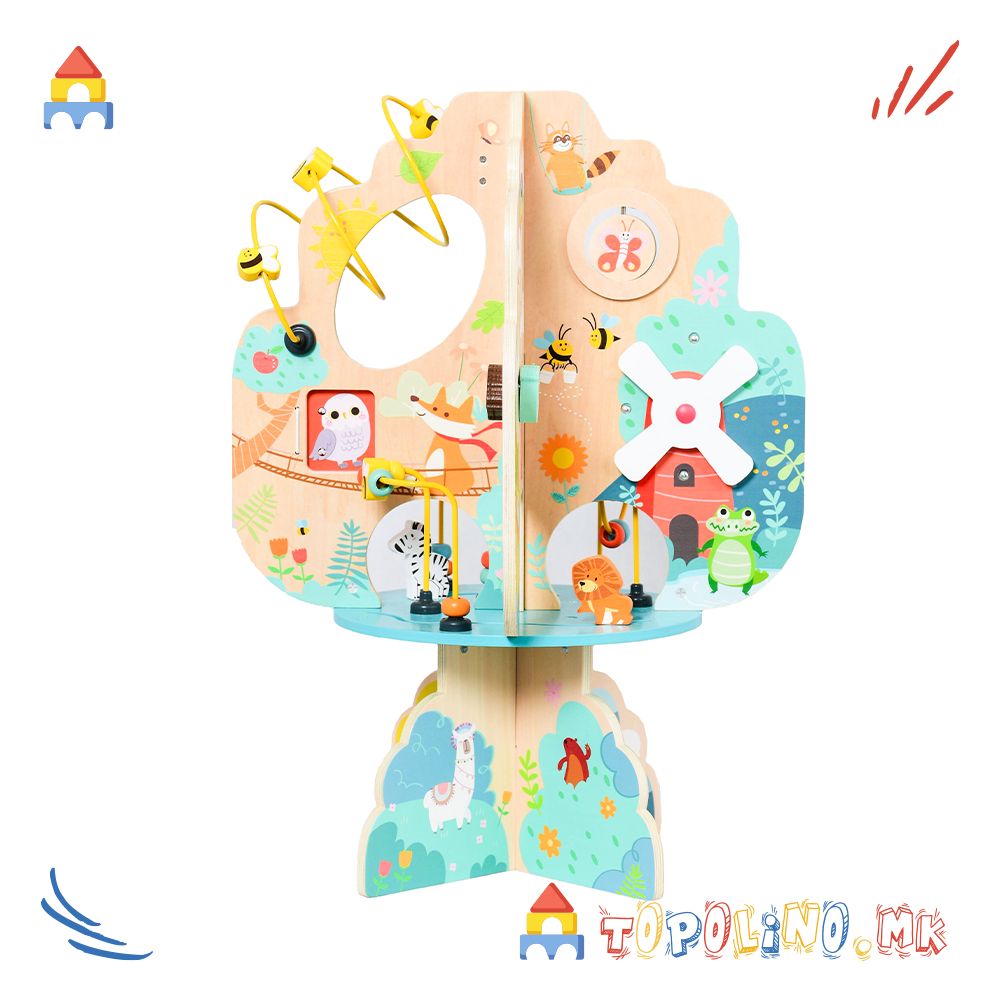 Дрвена Играчка Дрво со Активности - Moni Toys - Image 3