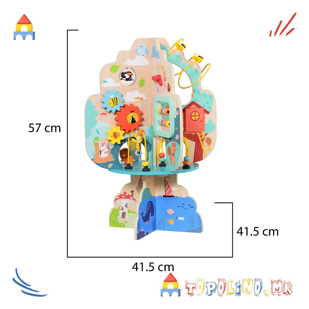 Дрвена Играчка Дрво со Активности - Moni Toys - Image 5