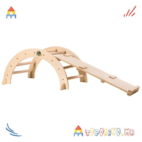 Дрвена Играчка за Качување со Рампа Pickler - Moni Toys