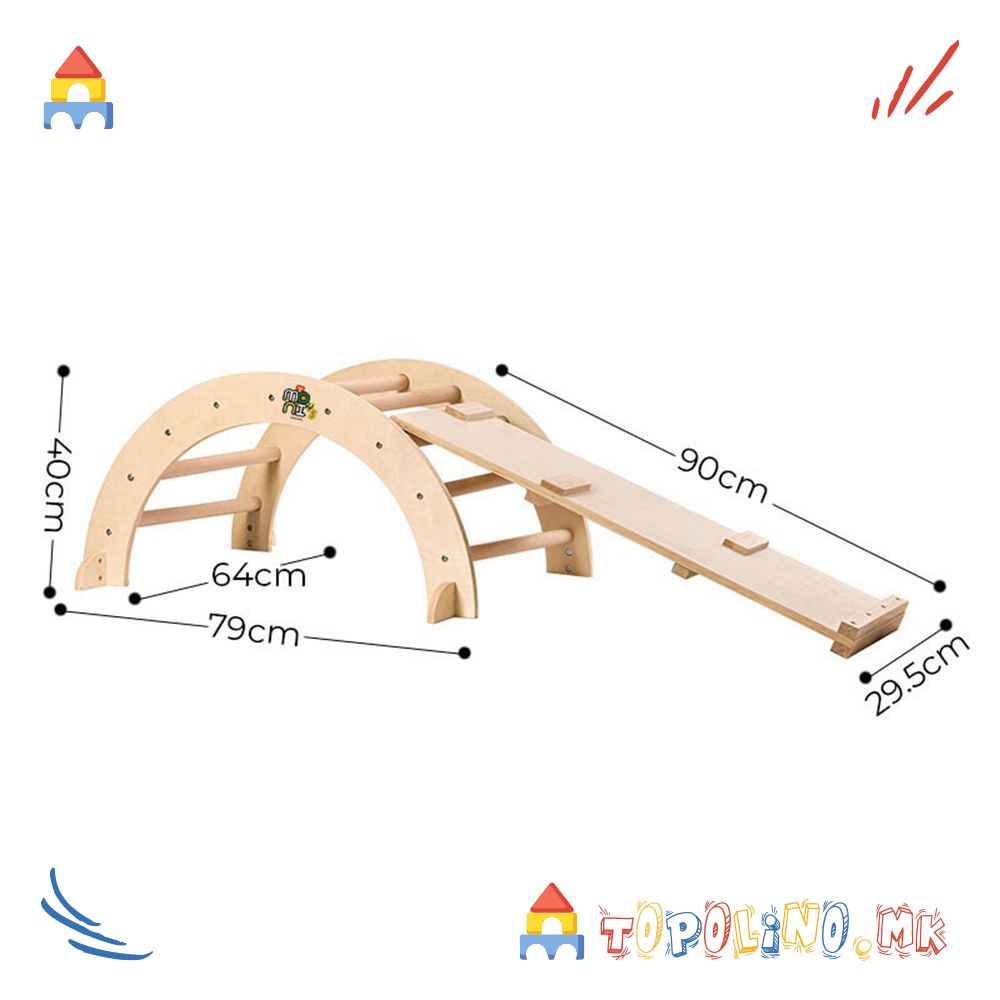 Дрвена Играчка за Качување со Рампа Pickler - Moni Toys - Image 2