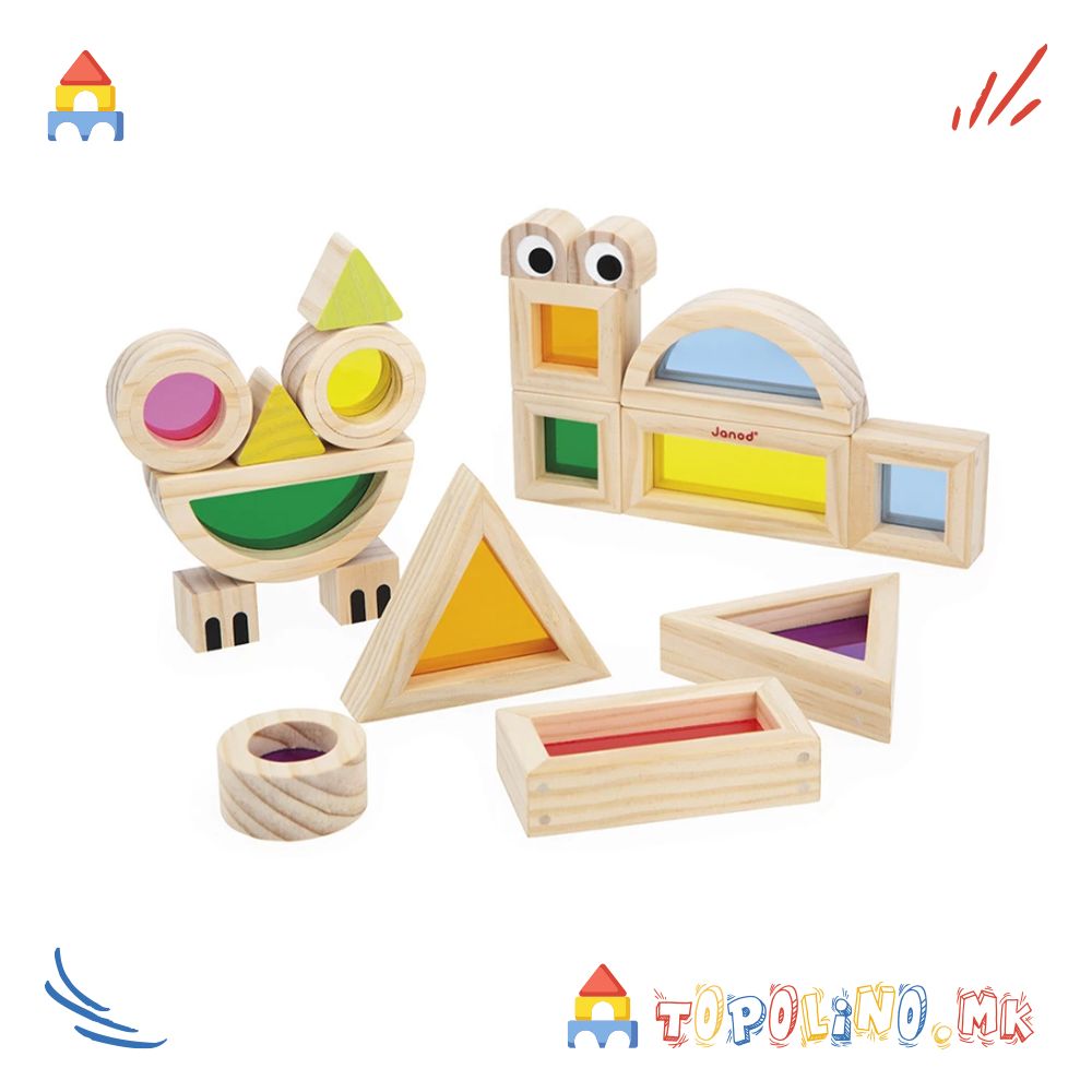 Сензорна Игра Коцки со Активности - Janod - Image 3