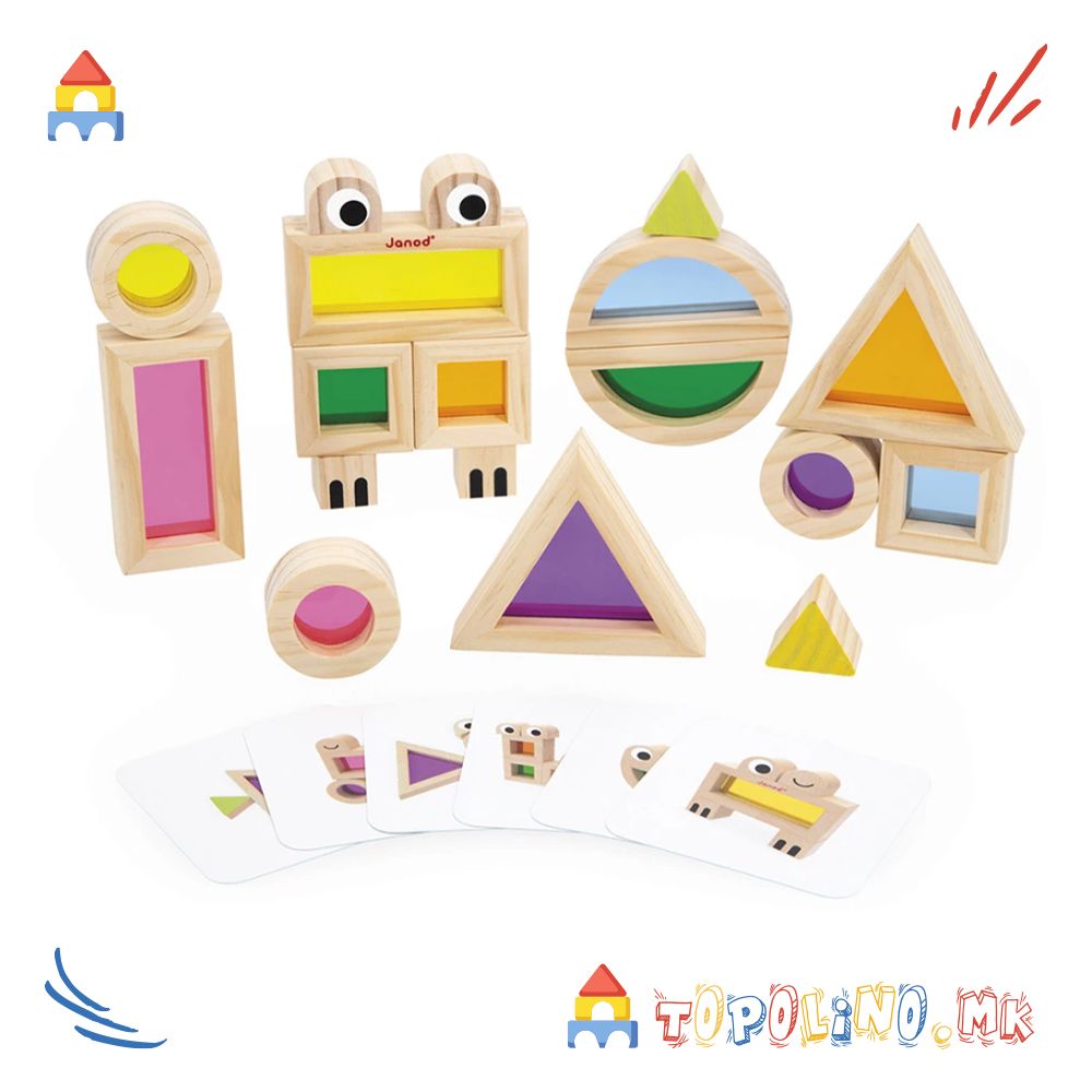 Сензорна Игра Коцки со Активности - Janod - Image 2